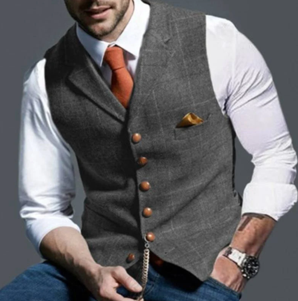 Sébastien | Gilet Boutonné Ajusté pour Homme - Image 6