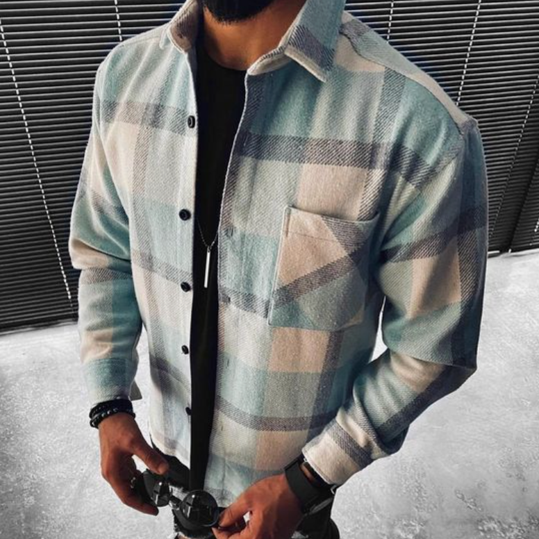 Julio | Veste à Carreaux Boutonnée pour Homme - Image 1