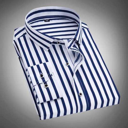 Hugo | Chemise boutonnée classique à rayures pour hommes - Image 1