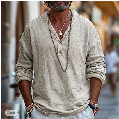 Balthazar | Chemise décontractée en lin à manches longues pour hommes - Image 1