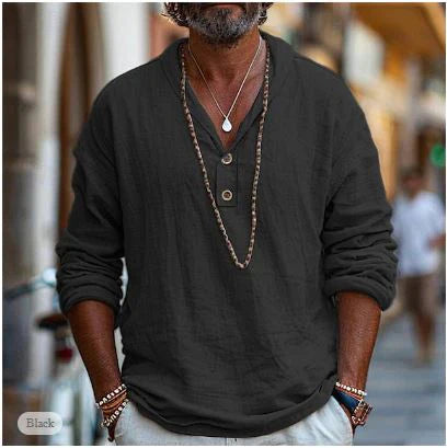 Balthazar | Chemise décontractée en lin à manches longues pour hommes - Image 3