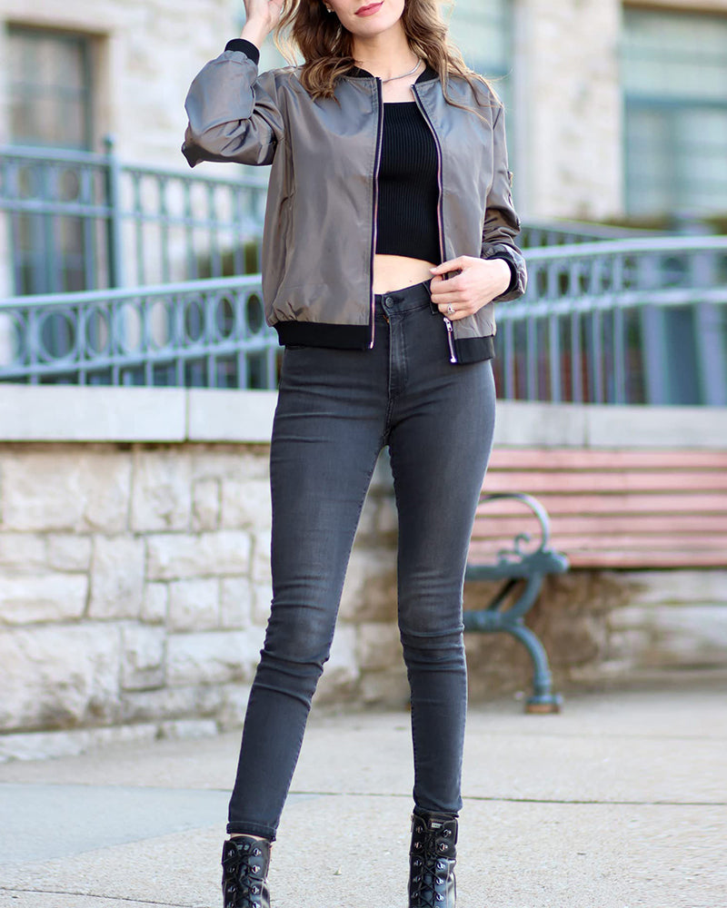 Mae | Blouson aviateur zippé pour femme - Image 4