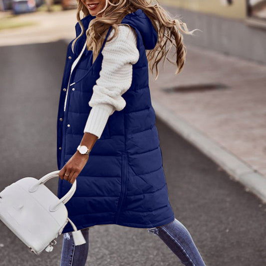 Samantha | Veste longue matelassée à capuche pour femme - Image 2