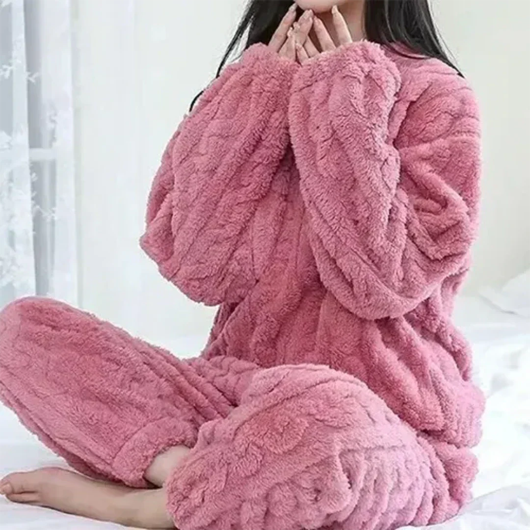 Lorena | Ensemble de détente texturé à manches longues pour femmes - Image 2