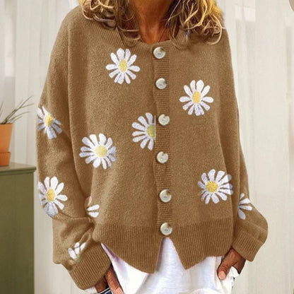 Christine | Pull à Fleurs Boutonné pour Femme - Image 5