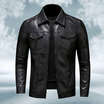 Julio | Veste en cuir à col pour homme - Image 2