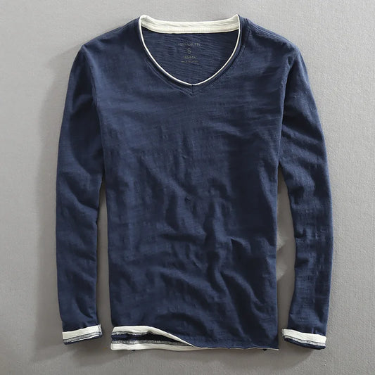 Maxime | T-shirt à col en V à manches longues pour homme - Image 1