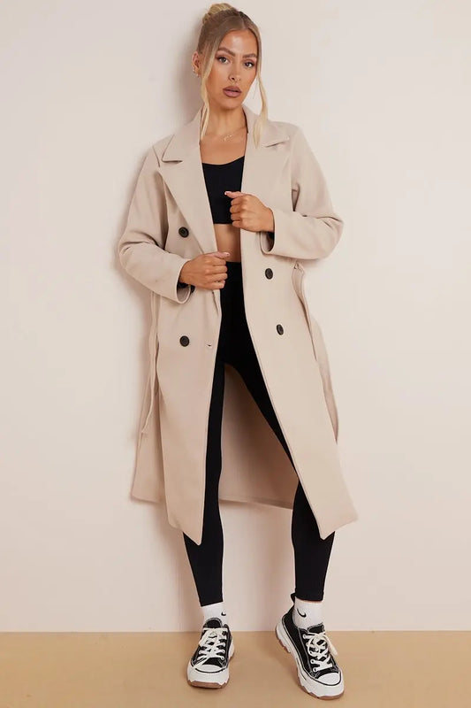 Sylviane | Manteau croisé ceinturé pour femme - Image 2