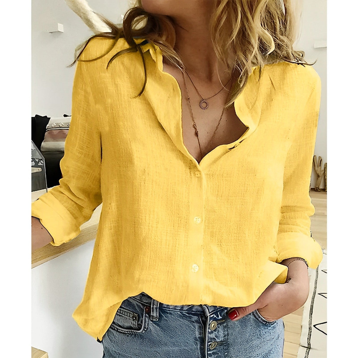 Coralie | Chemise légère en coton lin à coupe décontractée - Image 6