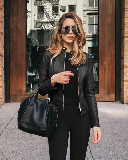 Marina | Veste de motard zippée ajustée pour femmes - Image 2