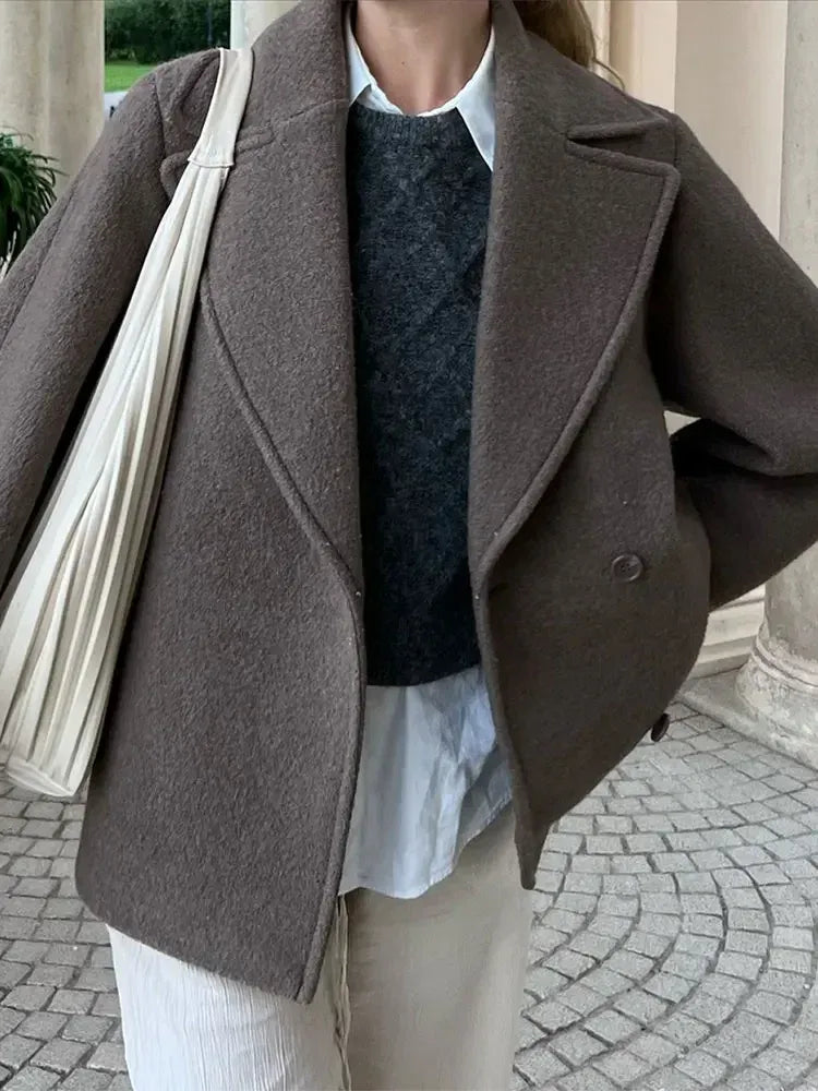 Cécile | Manteau court croisé pour femme - Image 3