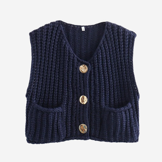 Cindy | Gilet sans Manches en Tricot Boutonné pour Femme - Image 2