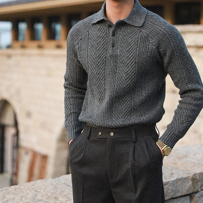 Roméo | Pull Polo Homme en Tricot Texturé - Image 8