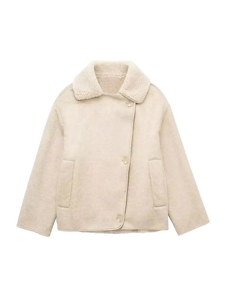 Yasmine | Veste croisée doublée en sherpa pour femme - Image 8
