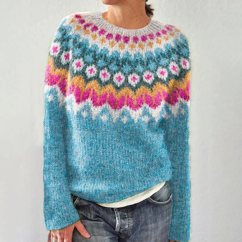Aude | Pull Femme Coupe Décontractée Motif Fair Isle - Image 1
