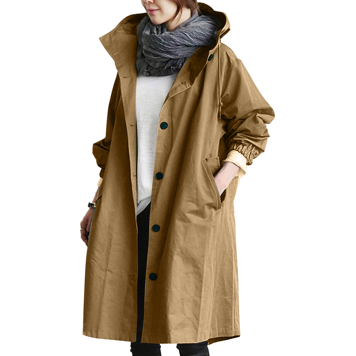 Angela | Trench Long à Capuche pour Femme - Image 1