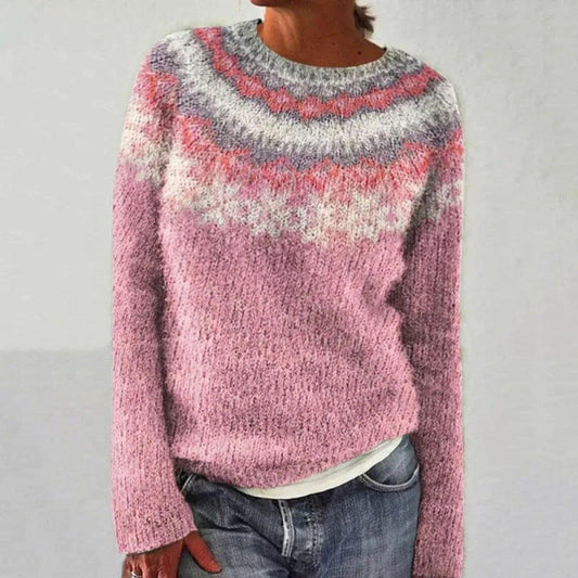 Aude | Pull Femme Col Rond Color Block - Image 1