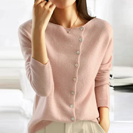 Laetitia | Pull Femme Manches Longues Boutonné - Image 1