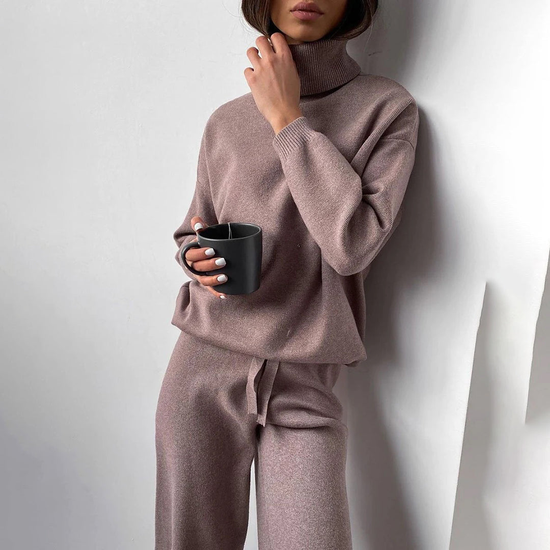 Delia | Ensemble de détente deux pièces en tricot pour femme - Image 1