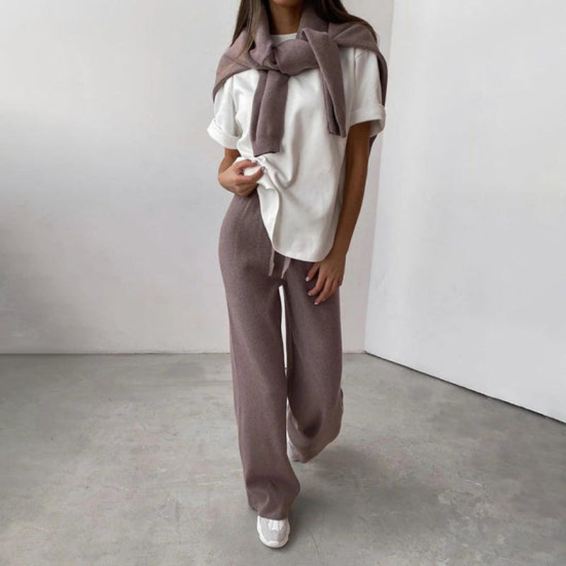 Delia | Ensemble de détente deux pièces en tricot pour femme - Image 4
