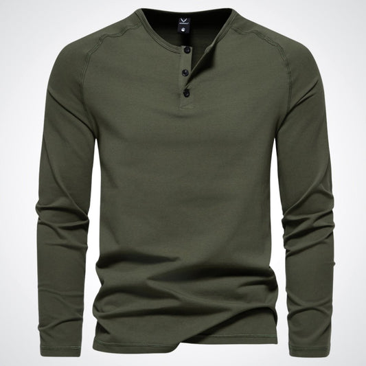 Titouan | Chemise Henley Décontractée à Manches Longues pour Homme - Image 1