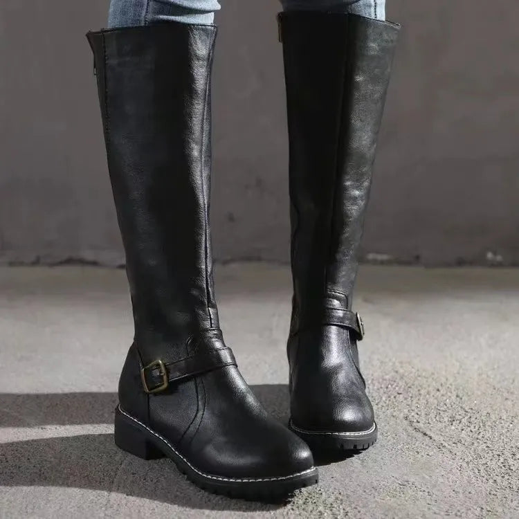Michèle | Bottes hautes à talon bloc et boucle pour femmes - Image 7