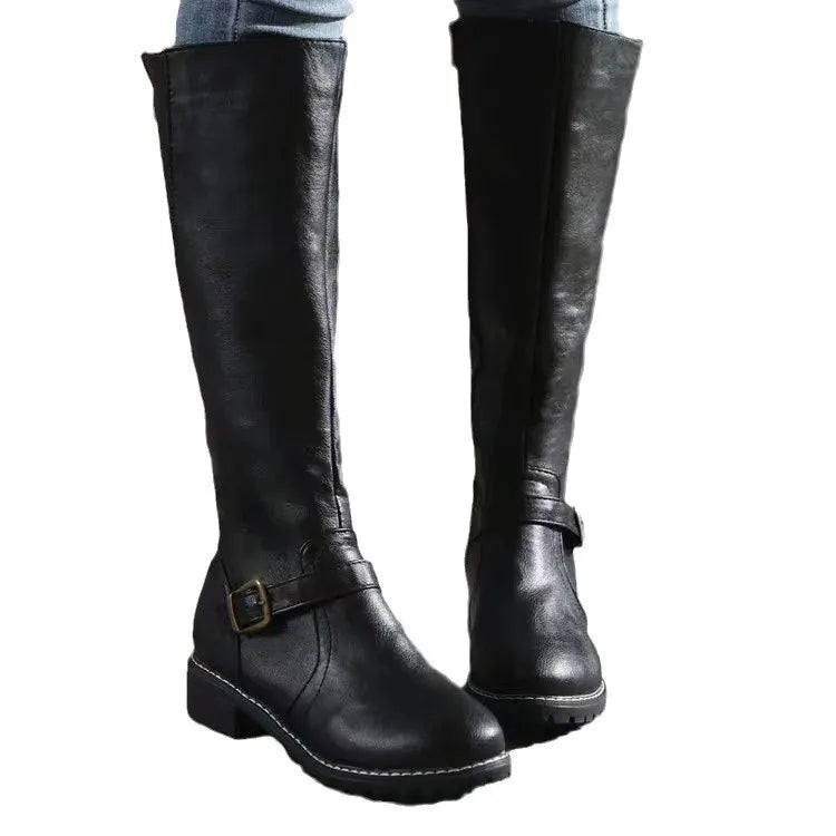 Michèle | Bottes hautes à talon bloc et boucle pour femmes - Image 5