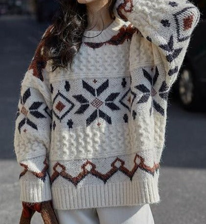 Céline | Pull ras du cou Femme motif Fair Isle - Image 1