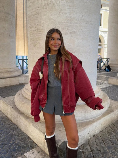 Yvonne | Veste Bomber Oversize Femme - Image 1