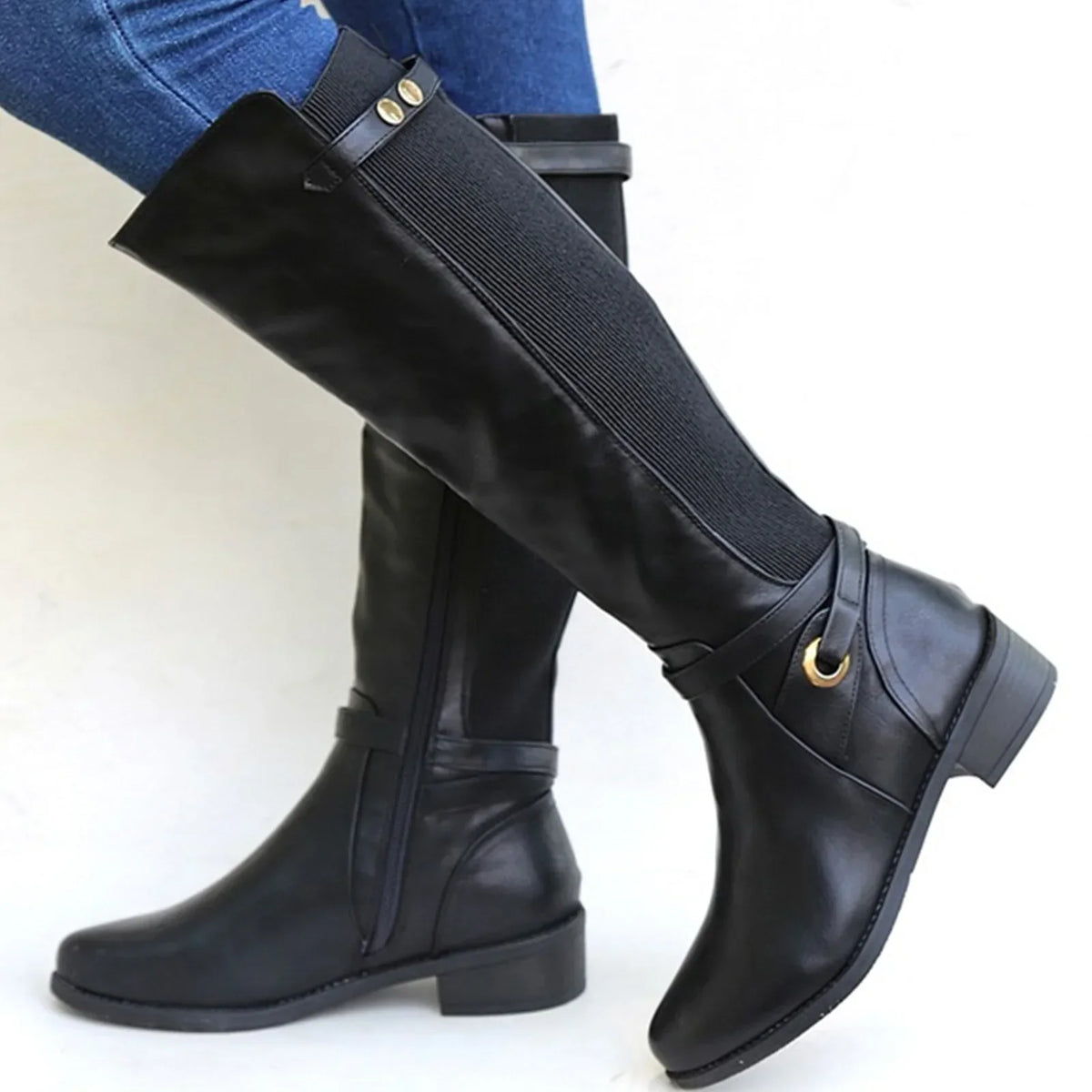 Léna | Bottes d'équitation à talons bas pour femmes - Image 1