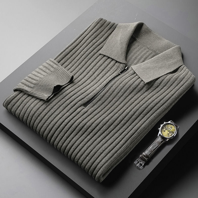 Amar | Pull zippé côtelé pour homme - Image 1