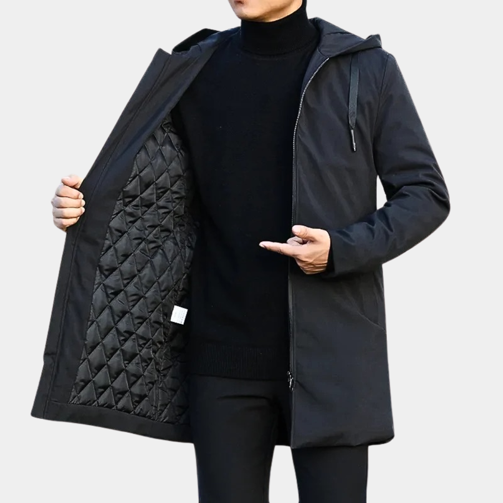 Serge | Veste mi-longue à capuche pour homme - Image 1