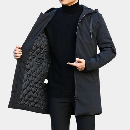 Serge | Veste mi-longue à capuche pour homme - Image 1