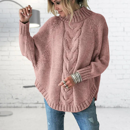 Mae | Pull Femme Oversize Col Roulé en Tricot Côtelé - Image 2