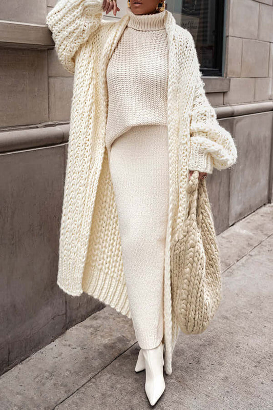 Sarah | Cardigan Long Tricot Grosse Maille Oversize Femme - Image 1