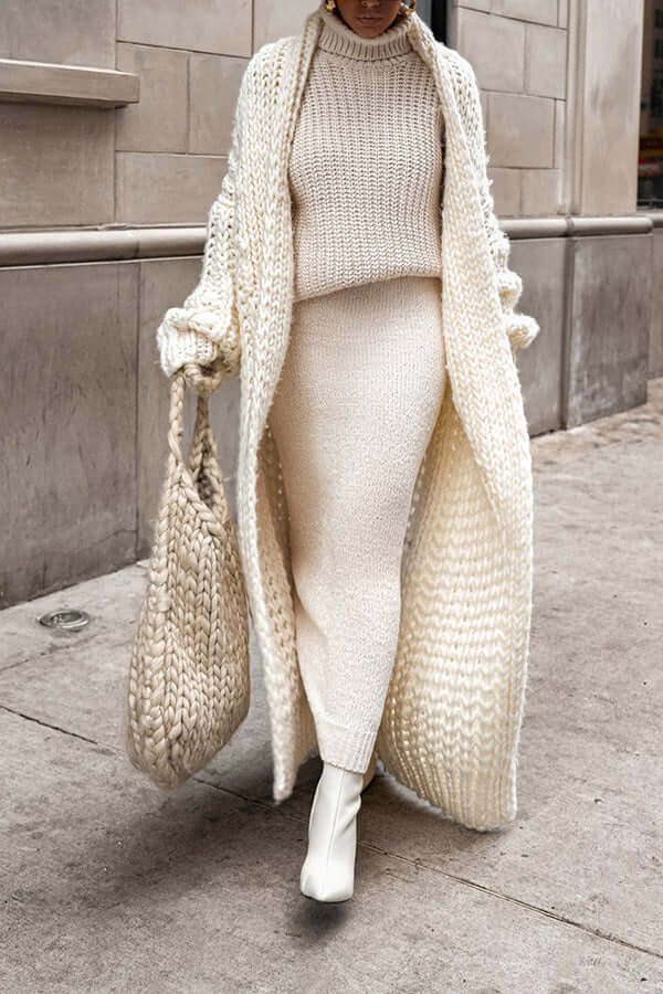 Sarah | Cardigan Long Tricot Grosse Maille Oversize Femme - Image 2
