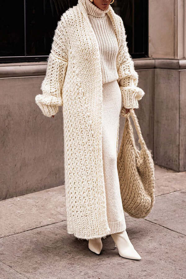 Sarah | Cardigan Long Tricot Grosse Maille Oversize Femme - Image 4