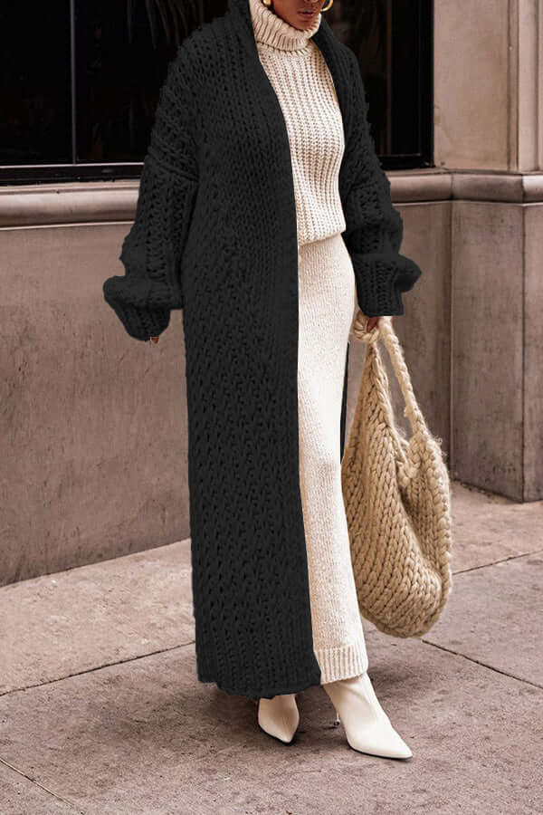 Sarah | Cardigan Long Tricot Grosse Maille Oversize Femme - Image 6