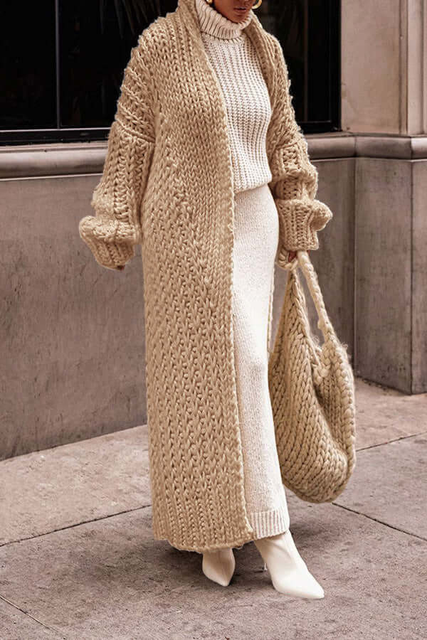 Sarah | Cardigan Long Tricot Grosse Maille Oversize Femme - Image 8