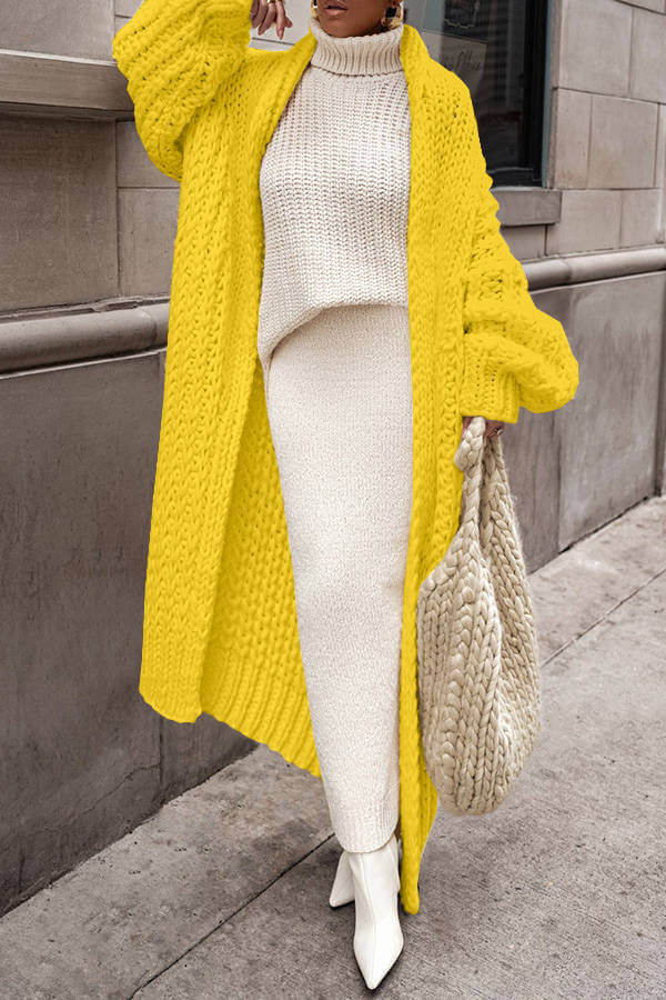 Sarah | Cardigan Long Tricot Grosse Maille Oversize Femme - Image 9