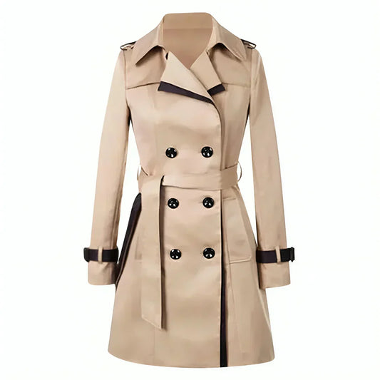 Karine | Trench-coat croisé ceinturé pour femme - Image 1