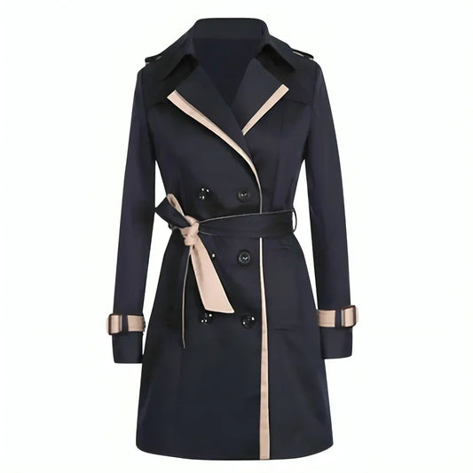Karine | Trench-coat croisé ceinturé pour femme - Image 2