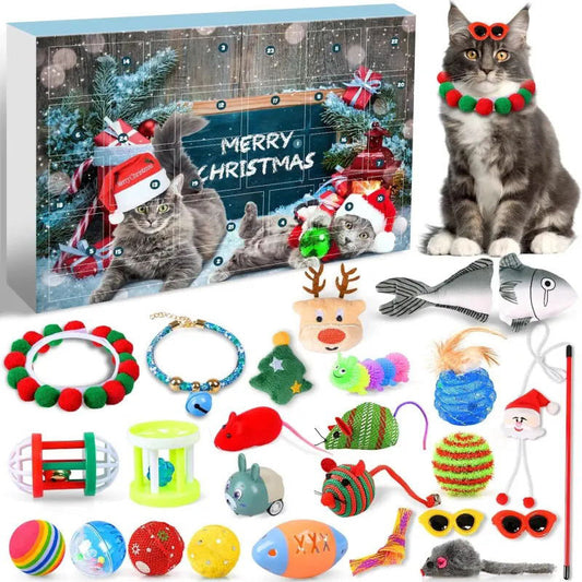 Adventskalender til katte med 24 overraskelser med kattelegetøj – julenedtælling