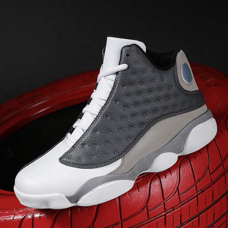 Åndbare high-top basketball-sneakers til mænd med stødabsorbering og skridsikker gummisål