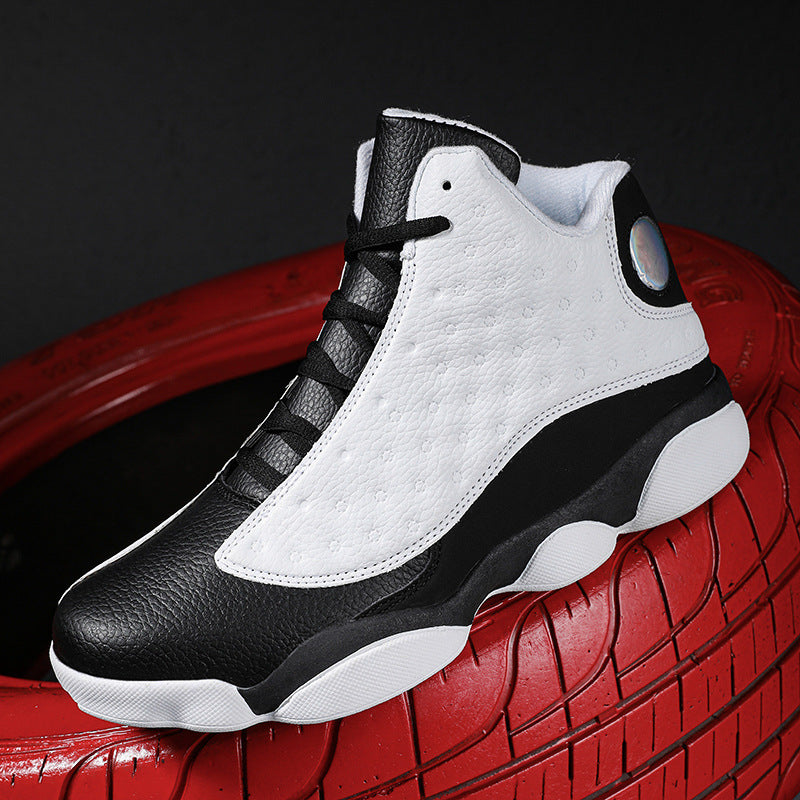 Åndbare high-top basketball-sneakers til mænd med stødabsorbering og skridsikker gummisål