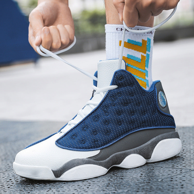 Åndbare high-top basketball-sneakers til mænd med stødabsorbering og skridsikker gummisål