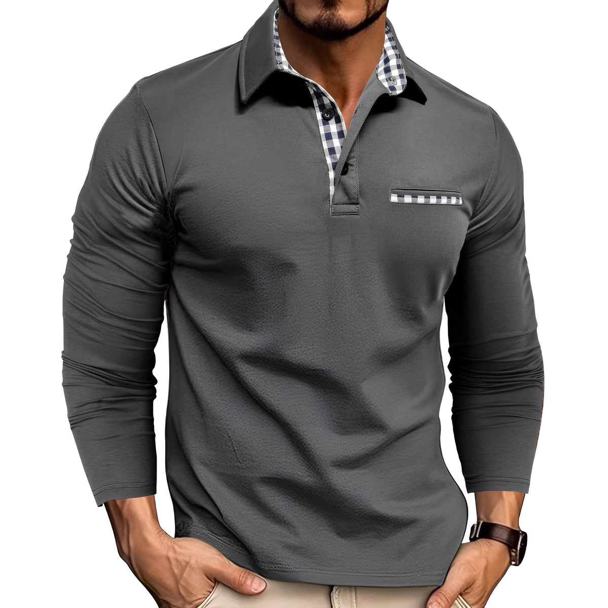 Image of Aske | Langærmet Polo Shirt til Mænd