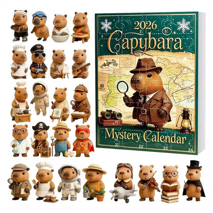 Capybara adventskalender 2026 - 24 akrylophæng til juletræet