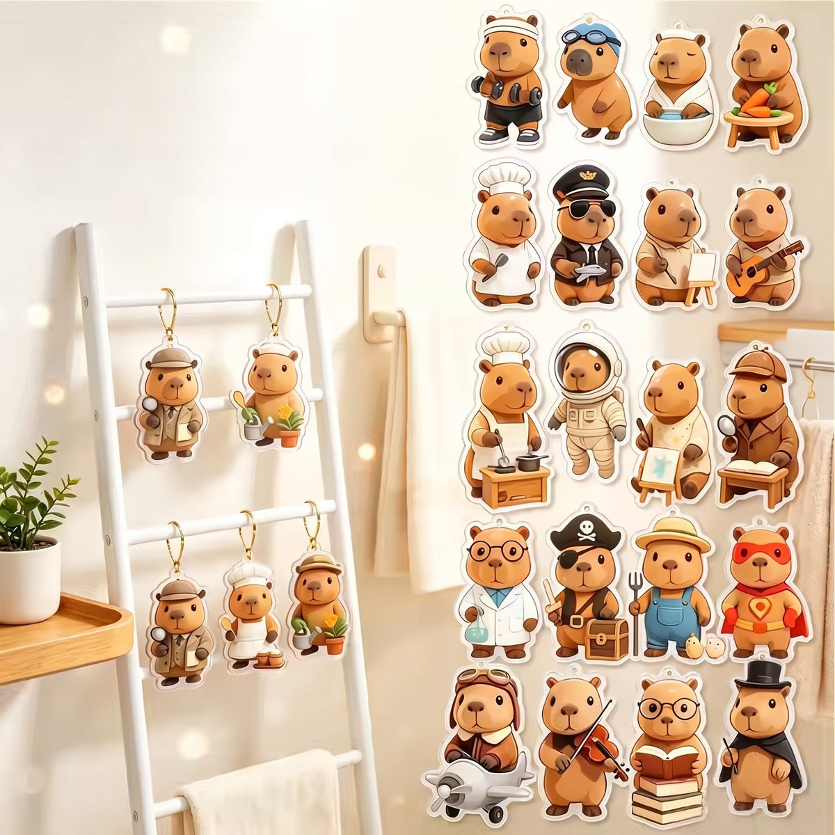 Capybara adventskalender 2026 - 24 akrylophæng til juletræet