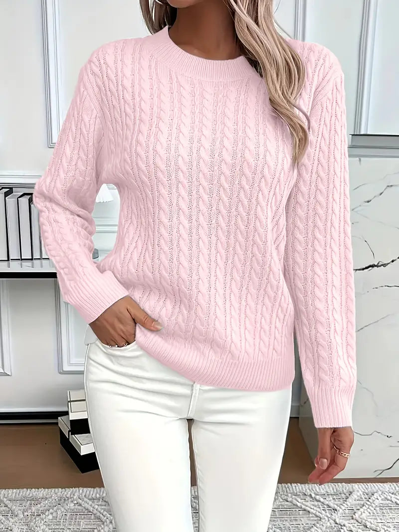 Noëlle | Pull Femme Col Rond Tricot Côtelé - Image 1
